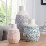 Better Homes & Gardens 3-Piece Geometric Engraved Vase Set